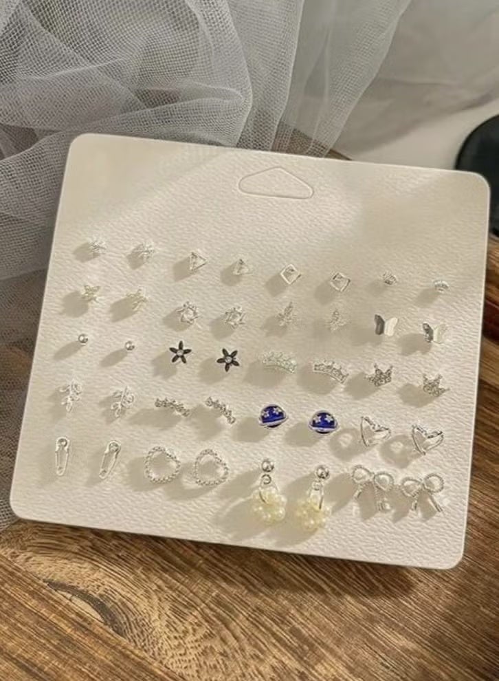 GIFT 1 Set 40pcs Exquisite Planet Series Zinc Alloy Butterfly Crown Earrings for Women Daily Use - Image 2