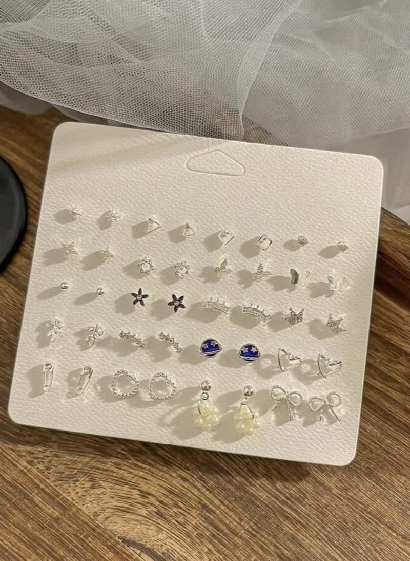 GIFT 1 Set 40pcs Exquisite Planet Series Zinc Alloy Butterfly Crown Earrings for Women Daily Use - Image 4