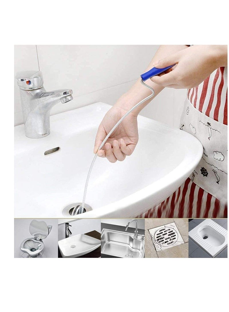 5 in 1 Sink Snake Cleaner Drain Auger Hair Catcher, Sink Dredge Drain Clog Remover Cleaning Tools for Kitchen Sink Bathroom Tub Toilet Clogged Drains Dredge Pipe Sewers - Image 4