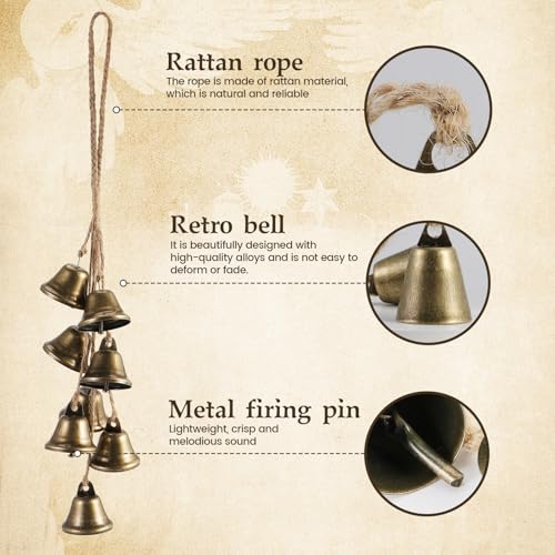 Ausicfen 2 Pack Witch Bells Protection for Door Knob Outdoor Bells Hanging Wind Chimes Witchy Things Clear Negative Energy Witch Bells Set Wiccan Bell Witchy Gifts(Classic) - Image 3