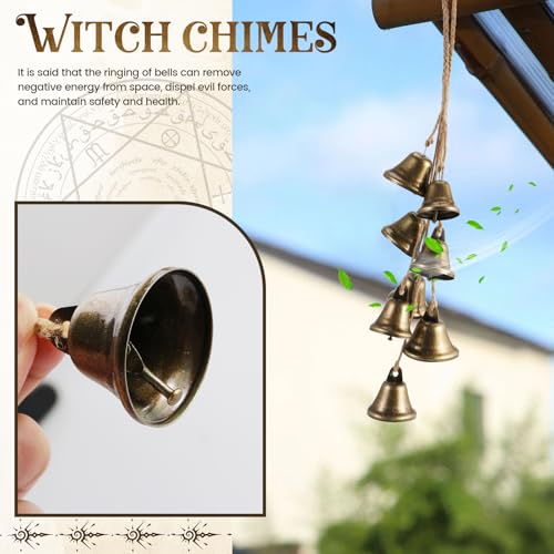 Ausicfen 2 Pack Witch Bells Protection for Door Knob Outdoor Bells Hanging Wind Chimes Witchy Things Clear Negative Energy Witch Bells Set Wiccan Bell Witchy Gifts(Classic) - Image 5