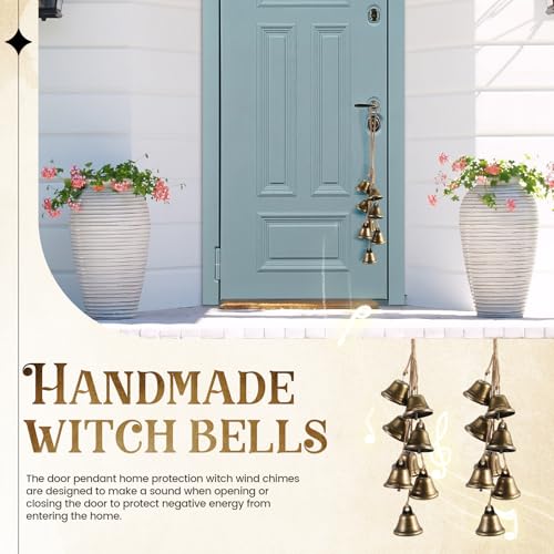 Ausicfen 2 Pack Witch Bells Protection for Door Knob Outdoor Bells Hanging Wind Chimes Witchy Things Clear Negative Energy Witch Bells Set Wiccan Bell Witchy Gifts(Classic) - Image 4