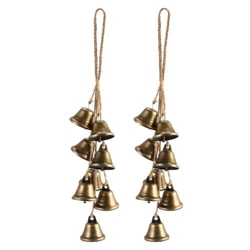 Ausicfen 2 Pack Witch Bells Protection for Door Knob Outdoor Bells Hanging Wind Chimes Witchy Things Clear Negative Energy Witch Bells Set Wiccan Bell Witchy Gifts(Classic) - Image 1