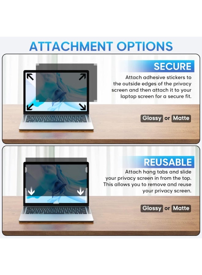 Privacy Screen Protector for 16 Inch 16:10 Aspect Ratio Screen Anti-Spy, Anti-Glare, Anti-Blue Light Protection, Enhanced Screen Clarity & Scratch Guard - Image 3