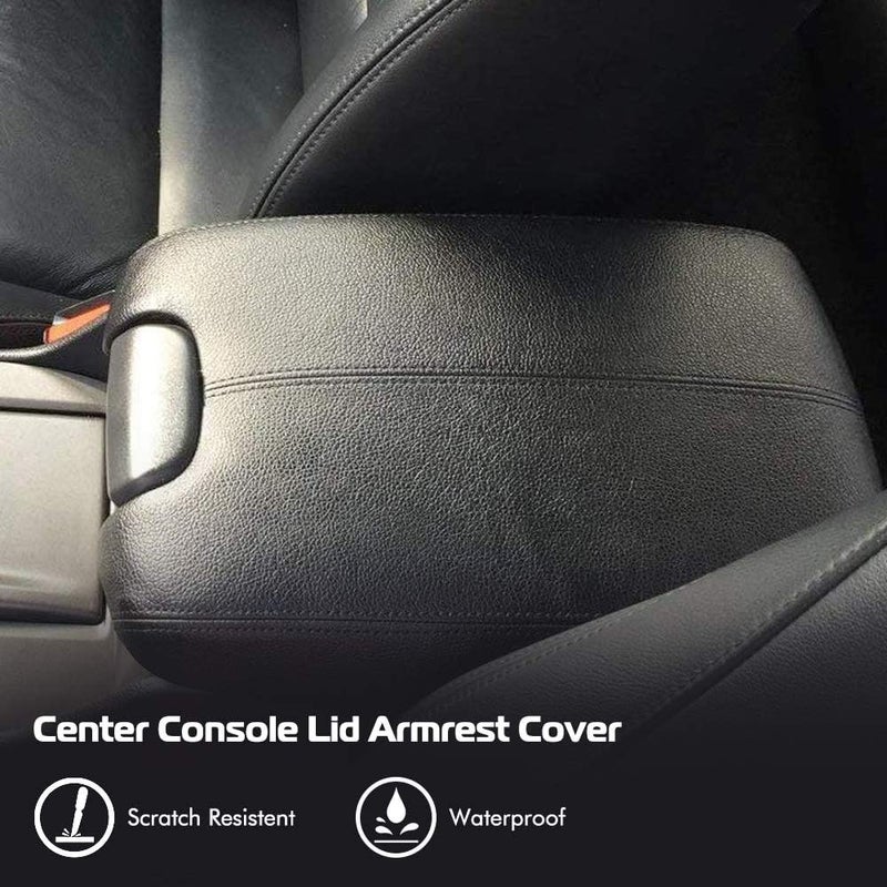 A ABIGAIL Center Console Armrest Cover for 2008 2009 2010 2011 2012 Honda Accord Auto Leather Suture Console Lid Cover Replacement (Black) General need oriented design - Image 2