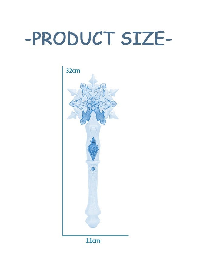Light Up Frozen Magic Wand with Light Music Sound, 3D Texture Star Flash Stick Spinner Wands Magic Toy, Girls Princess Party Accessories(Blue) - Image 2