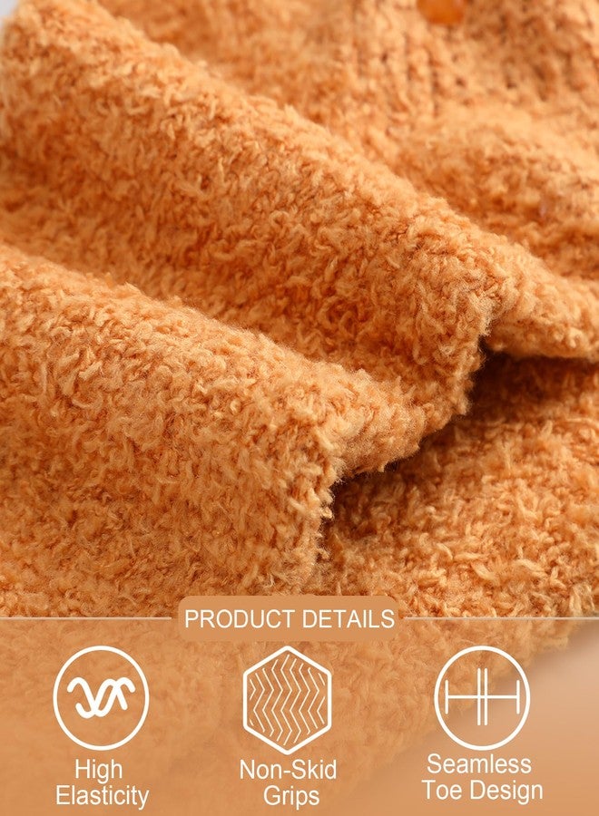 Eurzom 12 Pairs Fuzzy Slipper Socks with Grips for Women Warm Winter Cozy Non Slip Plush Sleep Gripper Neutral Fluffy Socks Winter Valentine's Day Gifts for Indoor Thermal Home Hospital - Image 2