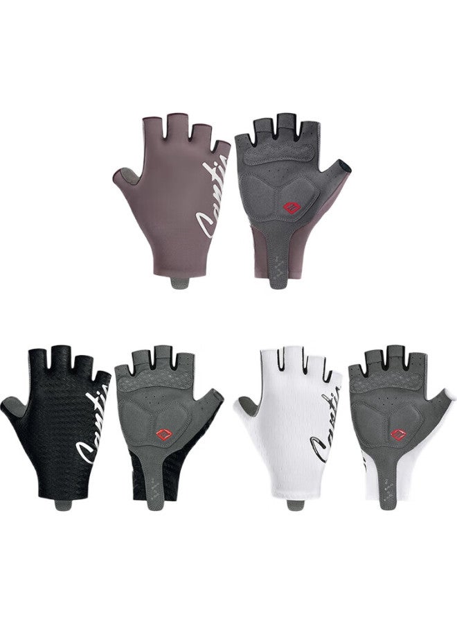 Sendik Spring Summer Cycling Gloves Road Bike Short Finger Gloves【】 White L - Image 3