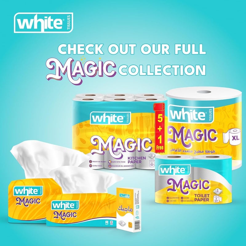White Tissues Magic Kitchen Paper Rolls, 2-Ply, Ultra Thick, Maximum Oil Absorption, Food Safe, 2 Rolls - Image 5