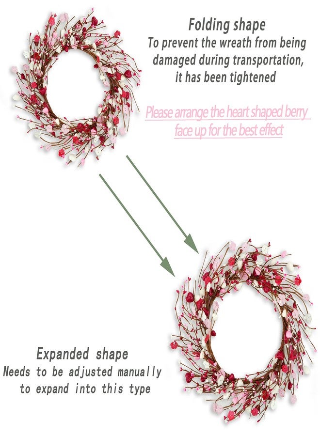 WreathDream إكليل عيد الحب من WreathDream مع التوت، مناسب للباب الأمامي، للاستخدام الداخلي والخارجي، حفلات الزفاف، ذكرى الزواج، ديكور المنزل، الجدران، النوافذ، والمناسبات الاحتفالية - Image 5