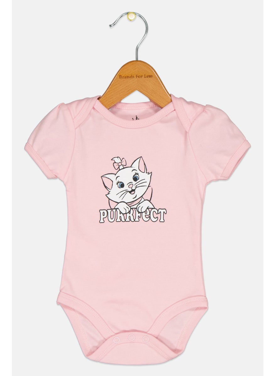 Disney Toddlers Girl Graphic Print Short Sleeves Bodysuit, Pink  - Image 1