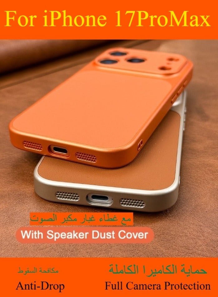 Dili Apple Grey iPhone Case iPhone 17 Pro Max Luxury Upgrade Can Immediately Become 17 Series Retro Faux Leather Phone Case Compatible with iPhone Apple iPhone Case Large Window Camera Shockproof Soft Border Hard Cover - Image 3