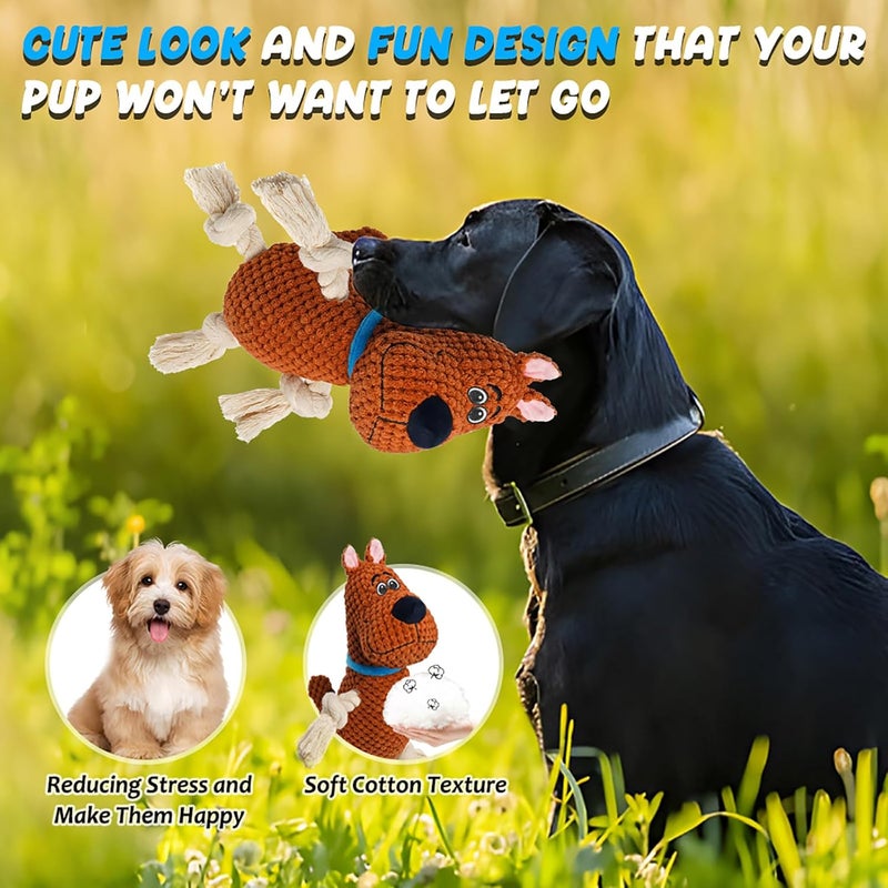 Plush Squeaky Dog Toy with Crinkle Paper - Interactive Chew Toy for Puppies and Large Breeds - Image 3