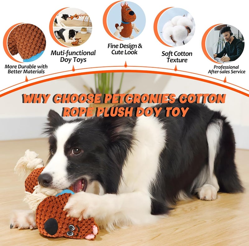 Plush Squeaky Dog Toy with Crinkle Paper - Interactive Chew Toy for Puppies and Large Breeds - Image 4