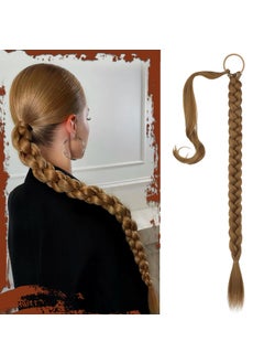 SOFEIYAN SOFEIYAN Long Braid Ponytail Extension with Hair Tie Straight Sleek Wrap Around Hair Extensions Braid Pony Tail Fluffy Natural Soft Synthetic Hairpieces for Women Daily Wear 30 inchDark Blonde 