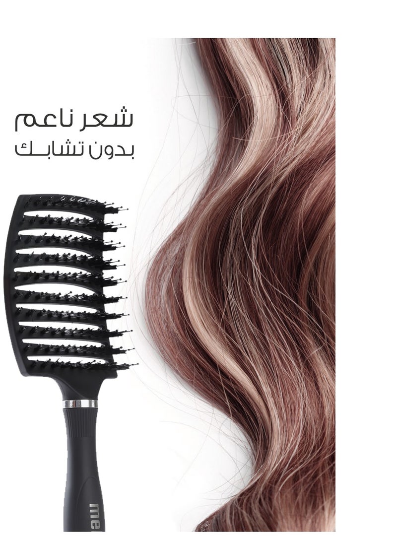 ميلا - فرشاة شعر  لفك التشابك – مضادة للكهرباء الساكنة – أسود - Image 1