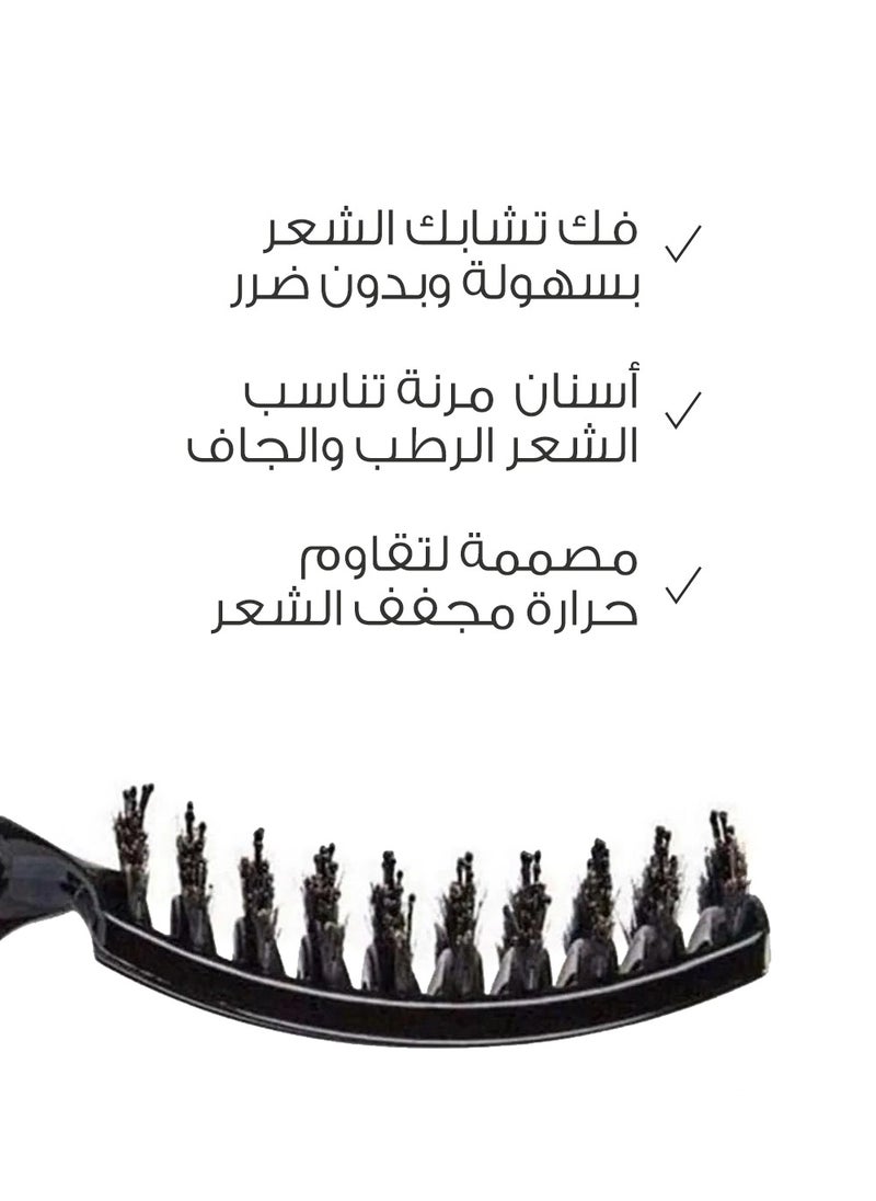 ميلا - فرشاة شعر  لفك التشابك – مضادة للكهرباء الساكنة – أسود - Image 1