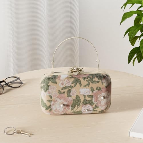 DA BODAN Womens Vintage Floral Beaded Sequin Tiny Clutch Embroidery Crossbody Evening Handbags for Wedding Party Prom (Green) - Image 2