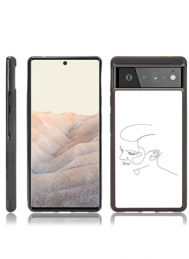 Okteq TPU Protection and Hybrid Rigid Clear Back Cover Case Male Face for Google Pixel 6 Pro - Image 1