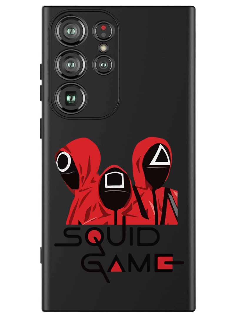 Theodor Protective Slim Fit Case Liquid Silicone Cover with Full Body Protection Anti-Scratch Shockproof Case For Samsung Galaxy S24 Ultra (Black) - Squid - Image 1