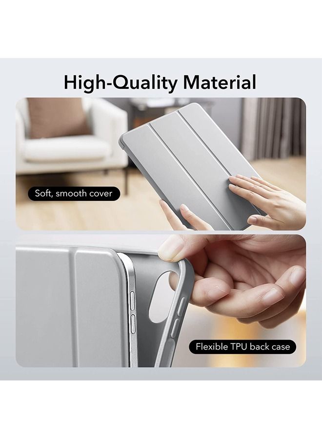 Rock Pow Case Compatible with iPad 10th 10,9 inch Generation 2022 Built-in Pencil Holder Flexible Back Cover, Trifold Stand, Auto Sleep Wake Rebound Series GreyCase Compatible with iPad 10th 10,9 inch Generati - Image 5