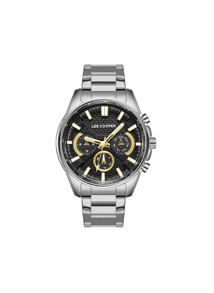 Lee Cooper LEE COOPER LC08090.380 Men's Multi Function Display Watch & Metal Strap Silver
