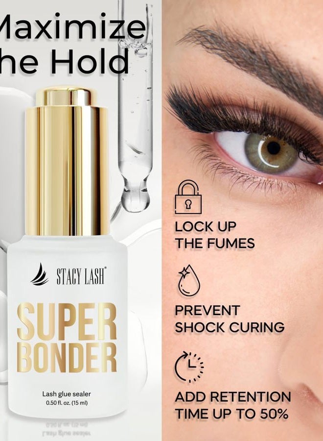 Stacy Lash لاصق سوبر بوندر لتمديد الرموش من ستايسي لاش/لاصق رموش بخار/مكمل برايمر تمديد الرموش/لاصق لتمديد الرموش الفردية من المنك/إمدادات تمديد الرموش - Image 2