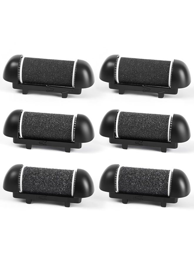 JOLYEAK 6pcs Replacement Roller Refill Heads for Electric Callus Remover,Feet Pedicure Kit Refill Rollers, 2 Extra Coarse, 2 Regular Coarse, 2 Fine Coarse Refill Rollers (Black) - Image 1