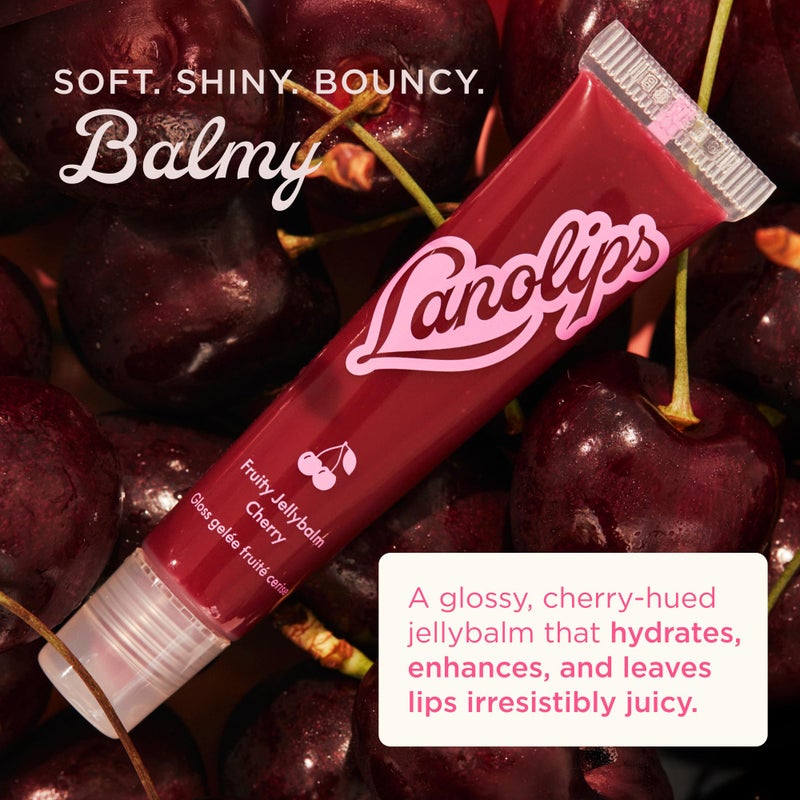 Lanolips Fruity Jellybalm - Tinted Lip Balm to Deepen, Brighten & Enhance - Moisturizing Lanolin Lip Balm & Jelly Lip Gloss - Everyday Lip Makeup - Cherry (10g / 0.35oz) - Image 2