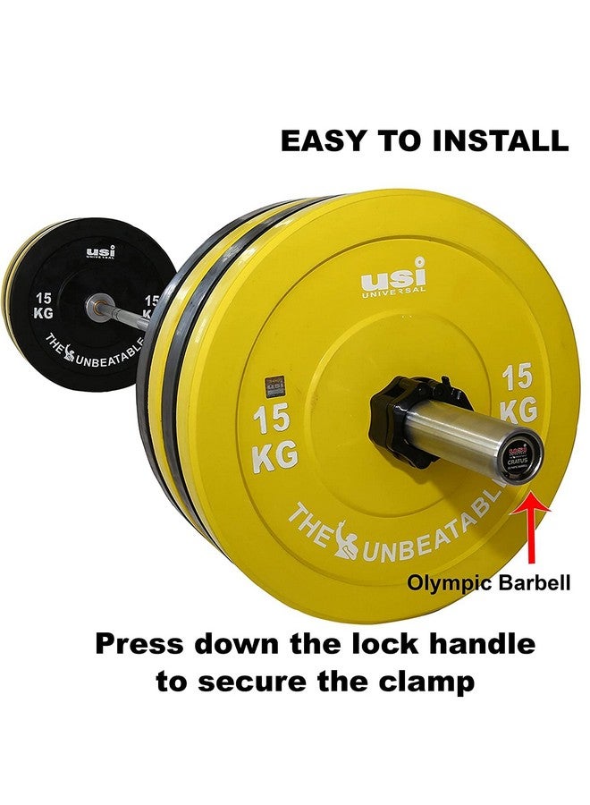 USI Universal 733LJ Olympic Bar Collar Plastic Rod Locks, Barbell Clip Pair for 50mm Barbells, Plastic Classic Barbell Locks For Olympic Weight Lifting Barbells (Black) - Image 5