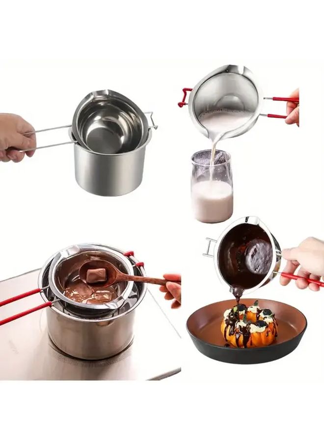 Stainless Steel Chocolate Melting Pot For Fondue Baking And Wax Stable Base Design - Image 5