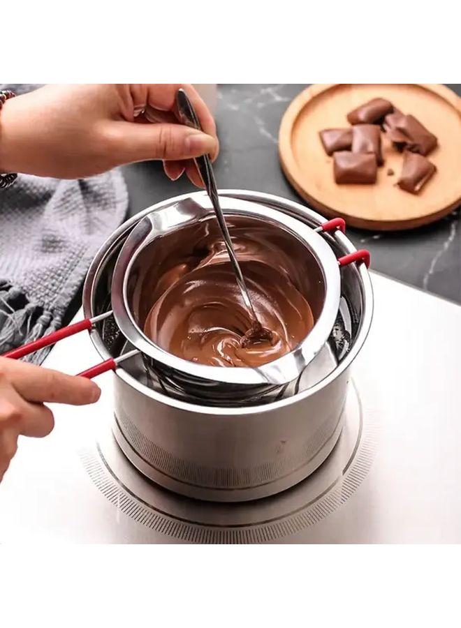 Stainless Steel Chocolate Melting Pot For Fondue Baking And Wax Stable Base Design - Image 1