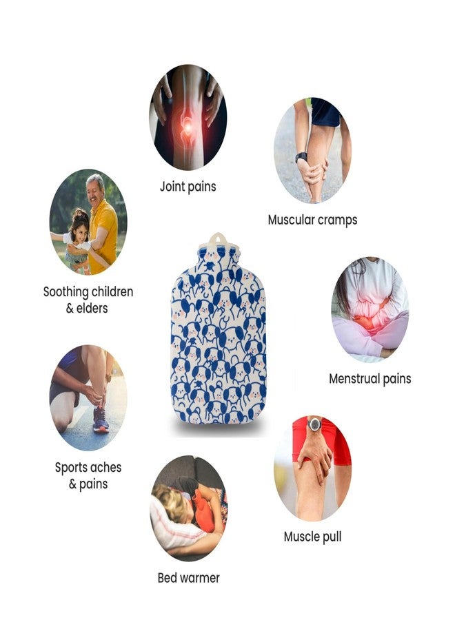 PLUMAZE Hot Water Bottle with Plush Soft Cover, Small Leak Proof Hot Water Bottle with Detachable Lid, Mini Natural Rubber Hot Water Bag for Women Seniors Children - Image 2