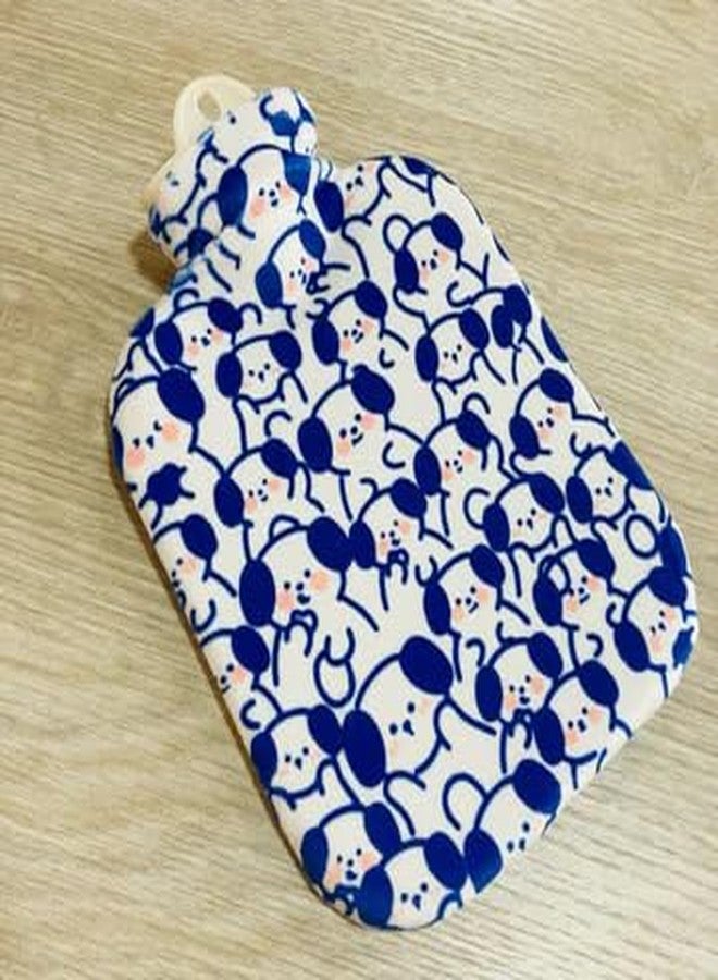 PLUMAZE Hot Water Bottle with Plush Soft Cover, Small Leak Proof Hot Water Bottle with Detachable Lid, Mini Natural Rubber Hot Water Bag for Women Seniors Children - Image 1