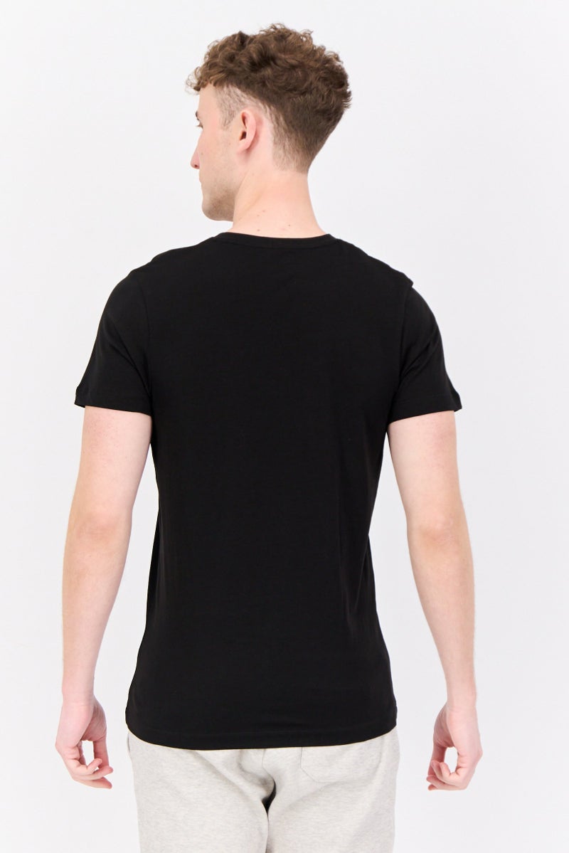 Sergio Tacchini Men 2 Pieces V Neck Short Sleeves Brand Logo Top, Black - Image 4