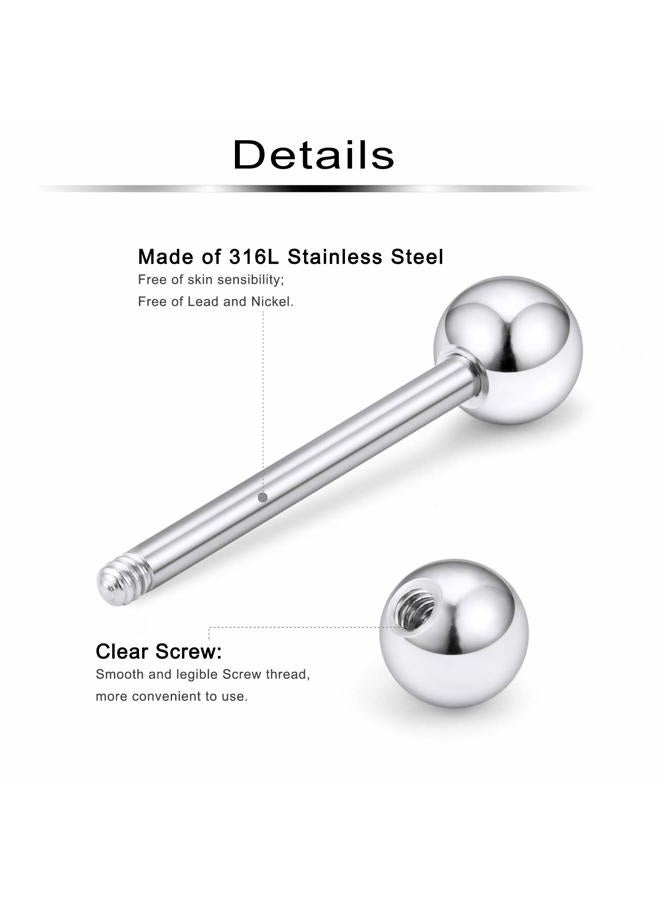Ftovosyo 12PCS 12G 316L Stainless Steel Externally Threaded PA Tongue Shield Barbell Ring Bar Body Piercing Jewelry Retainer 12mm Mix Color - Image 5