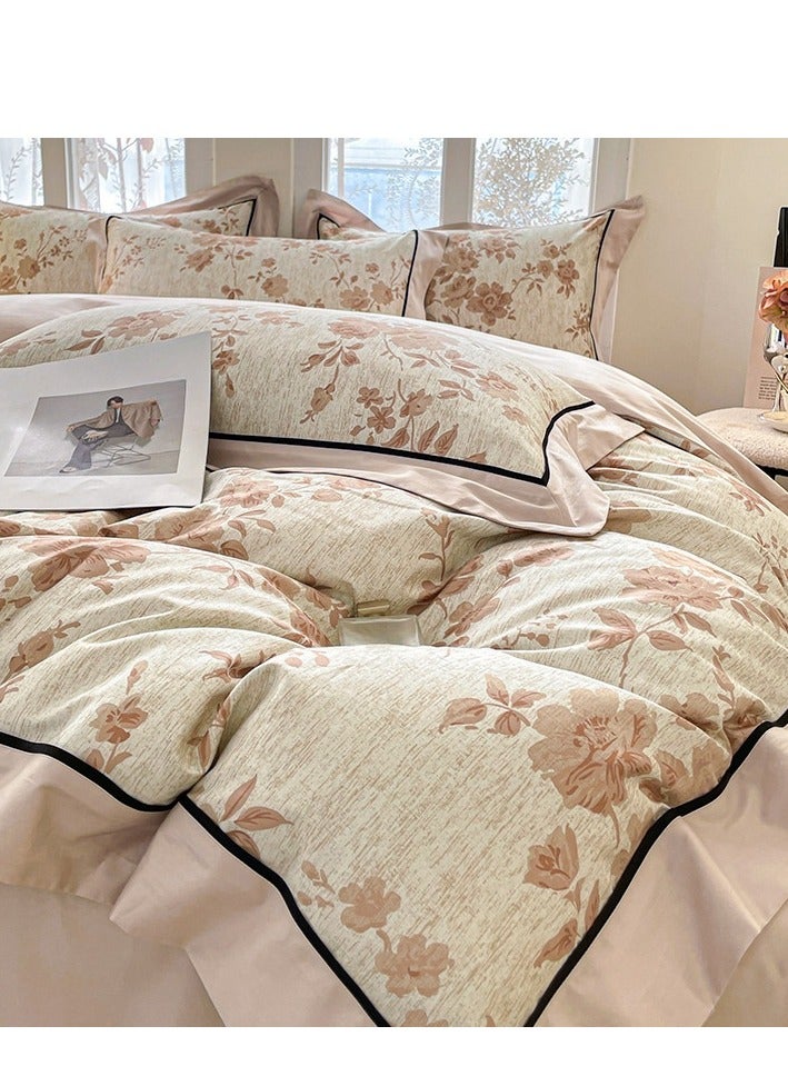 Bed Sheet Style —  French High-End 100 Thread Pure Cotton Embroidered Bedding Four Piece Set  - Image 1