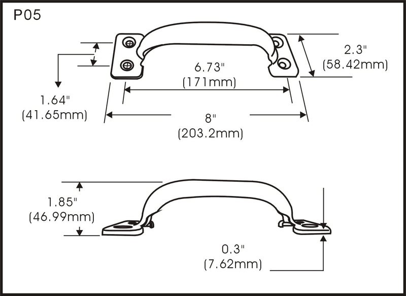 Qcaa Garage Door Pull Handle  8""  Steel  Zinc Plated  2 Pack  Made In Taiwan - Image 2