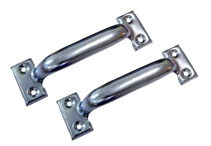 Qcaa Garage Door Pull Handle  8""  Steel  Zinc Plated  2 Pack  Made In Taiwan - Image 1
