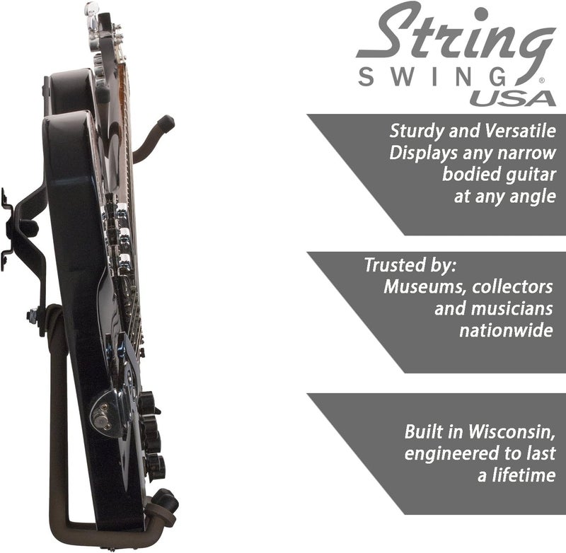 String Swing CC151-LPN-FW Horizontal Low-Profile Narrow-Body Guitar Holder for Flat Wall Mount - 1 Piece Unit - Image 5