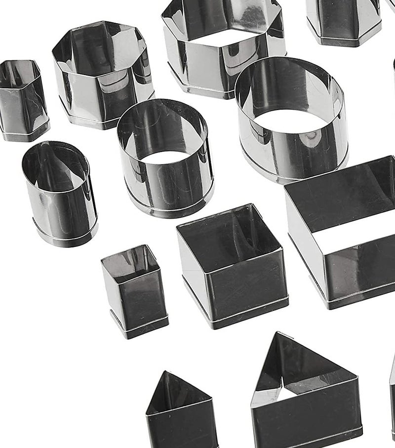 Ateco Plain Edge Geometric Shapes Cutters in Graduated Sizes, Stainless Steel, 24 Pc Set - Image 3
