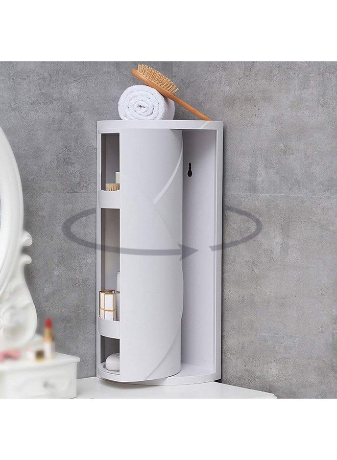 Matiko Plastic Multifunction | Bathroom Kitchen Corner Locker | Cosmetic Storage Rack | Cabinet Storage Shelf | Rotating Triangle Shelf - Image 1