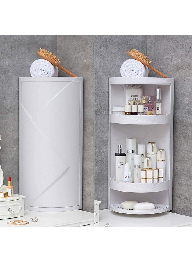 Matiko Plastic Multifunction | Bathroom Kitchen Corner Locker | Cosmetic Storage Rack | Cabinet Storage Shelf | Rotating Triangle Shelf - Image 2