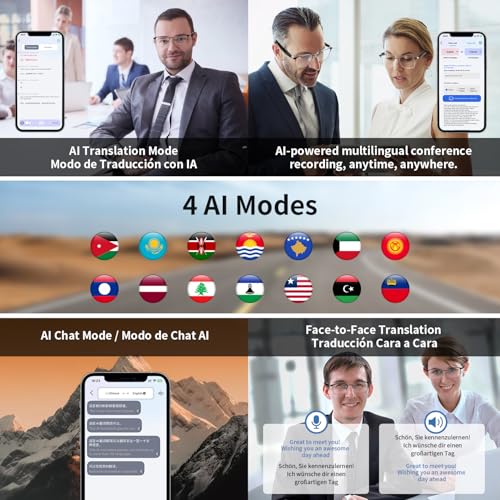 Tulbeys Smart Glasses with AI Translator, Real-Time Translation Glasses Polarized, Photochromic Lenses with Simultaneous Interpretation, language translator for Men Women Supports 160+ Languages(Silver) - Image 4