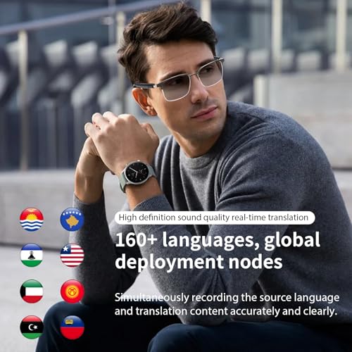 Tulbeys Smart Glasses with AI Translator, Real-Time Translation Glasses Polarized, Photochromic Lenses with Simultaneous Interpretation, language translator for Men Women Supports 160+ Languages(Silver) - Image 3