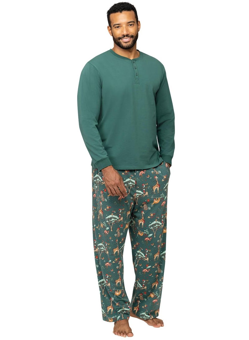 Animal Print Family Pajamas Matching Holiday Pajamas Set Long Sleeve Parent-Child Pajamas Home Wear Casual Wear Suitable for Men Women Kids and Babies New Year Pajama Party (Baby) - Image 5