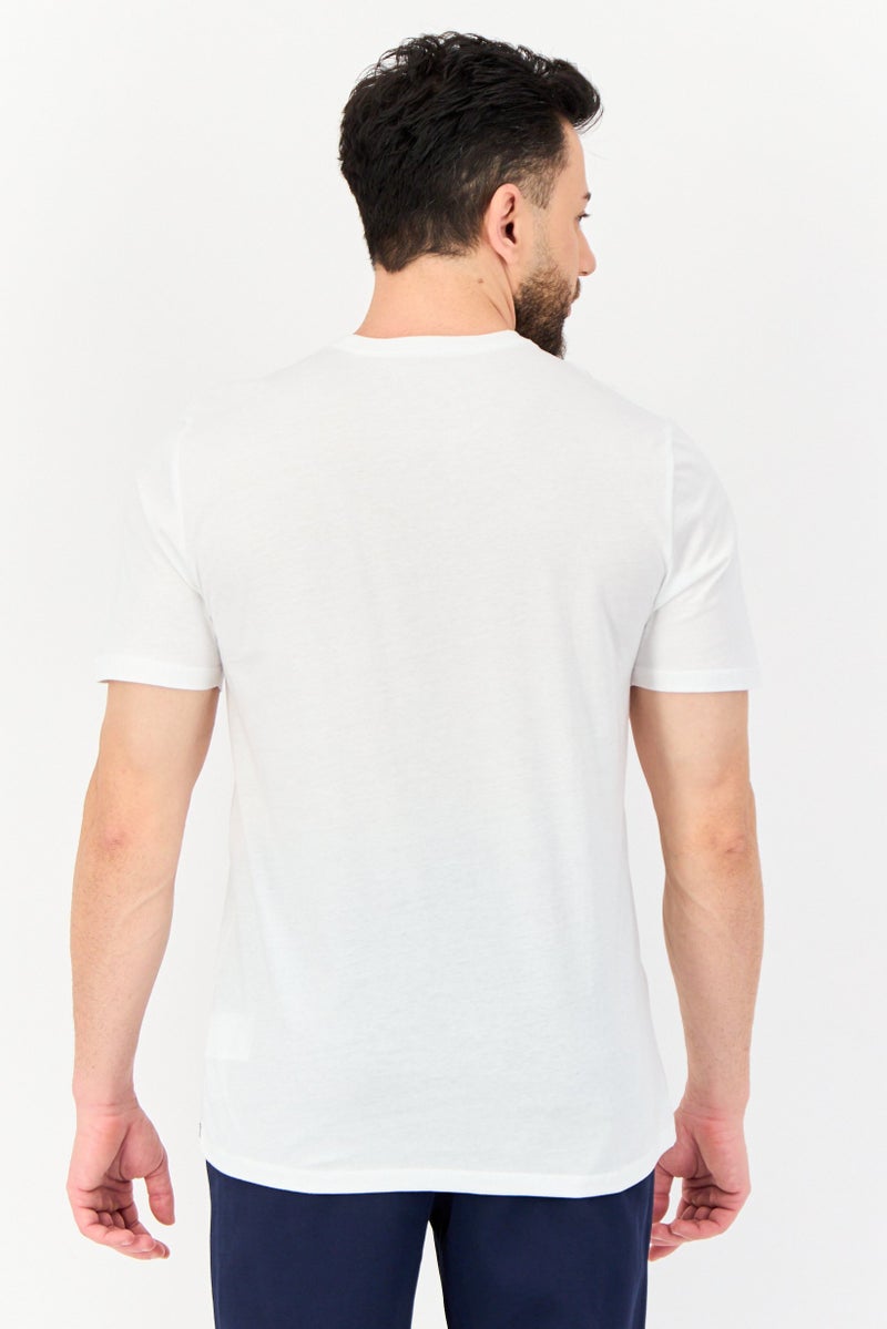 Hurley Men Sportswear Fit Short Sleeves Outdoor T-Shirt, White - Image 4