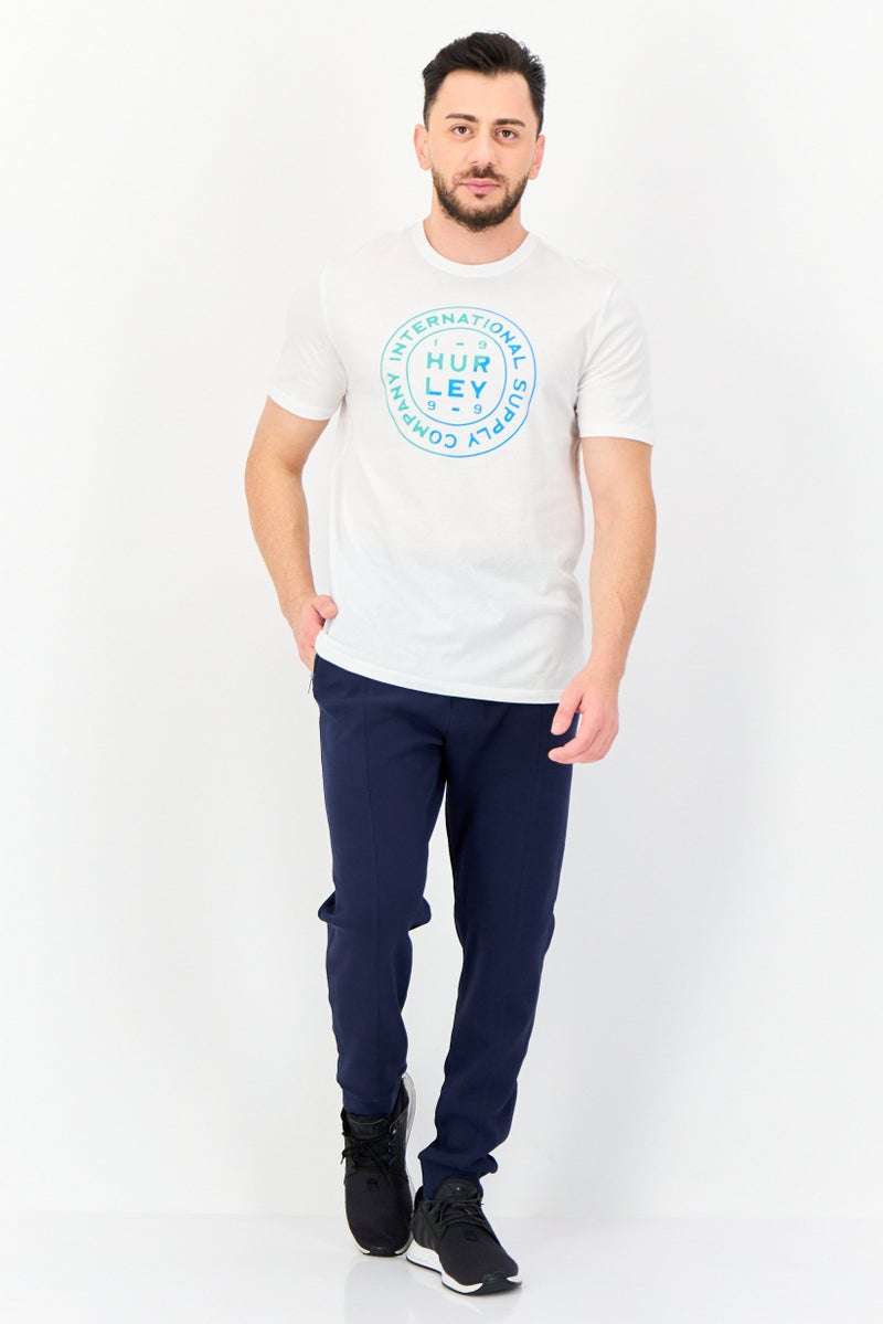 Hurley Men Sportswear Fit Short Sleeves Outdoor T-Shirt, White - Image 3