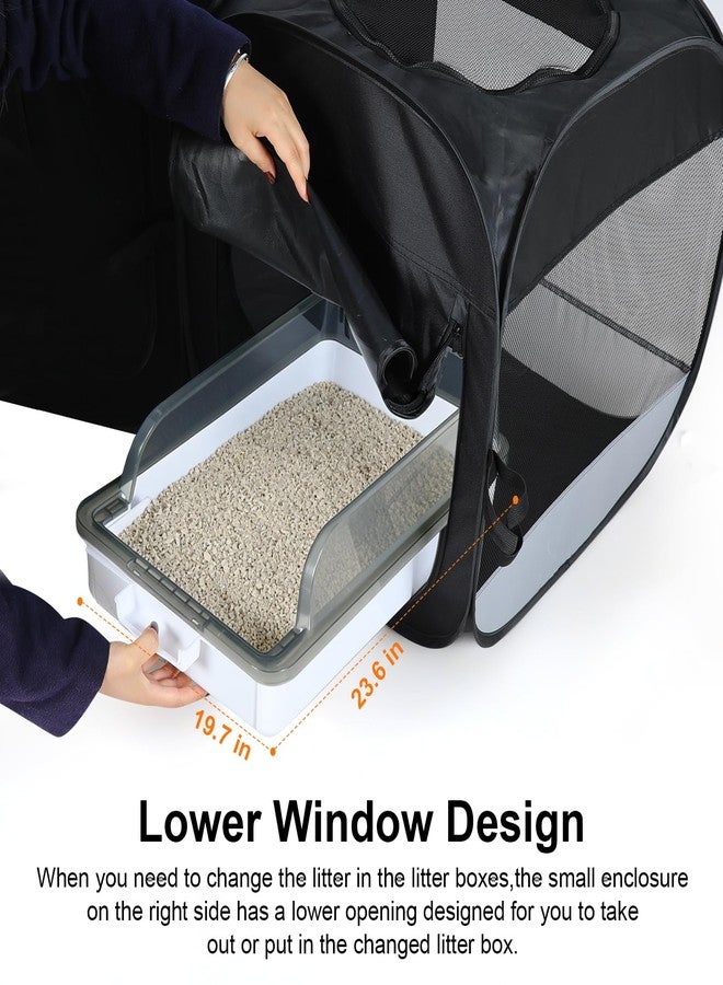 Wn's Day Portable cat playpen, 2-in-1 Dog playpen Indoor, Puppy Dog Play Pen for Indoors, cat cage Crate for Dogs Indoor, Independently Usable cat Tents for Indoor Cats, Collapsible pet playpen(Large) - Image 3