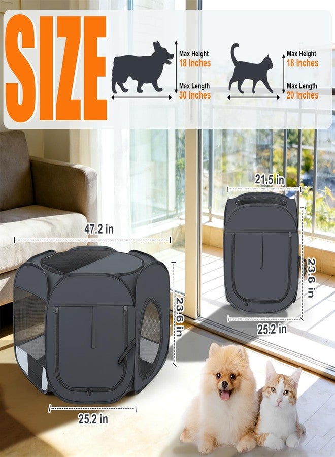 Wn's Day Portable cat playpen, 2-in-1 Dog playpen Indoor, Puppy Dog Play Pen for Indoors, cat cage Crate for Dogs Indoor, Independently Usable cat Tents for Indoor Cats, Collapsible pet playpen(Large) - Image 2